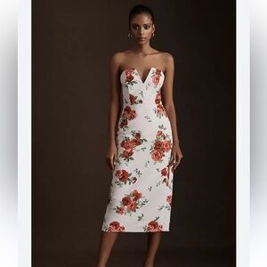 Sachin + Babi Nora Rose Notch-Neck Taffeta Midi Dress Pink size 2 NWT